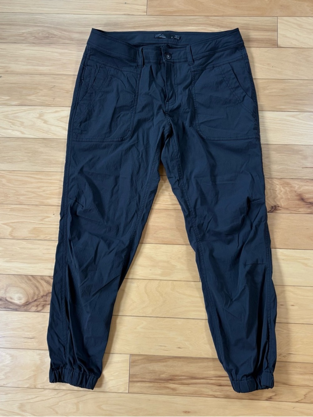 prAna Revenna Ripstop Joggers Womens Sz 8 Black Nylon DWR Hiking Pants - Picture 5 of 12